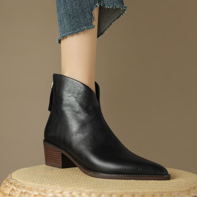 Lucille - Luxury ankle boots with a low heel