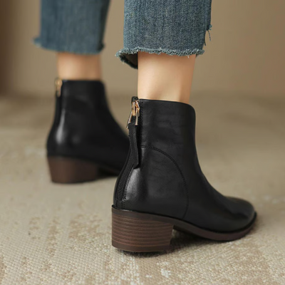 Lucille - Luxury ankle boots with a low heel