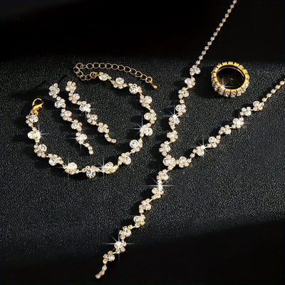 Valerine | High-End Sparkle Flower Jewelry Set