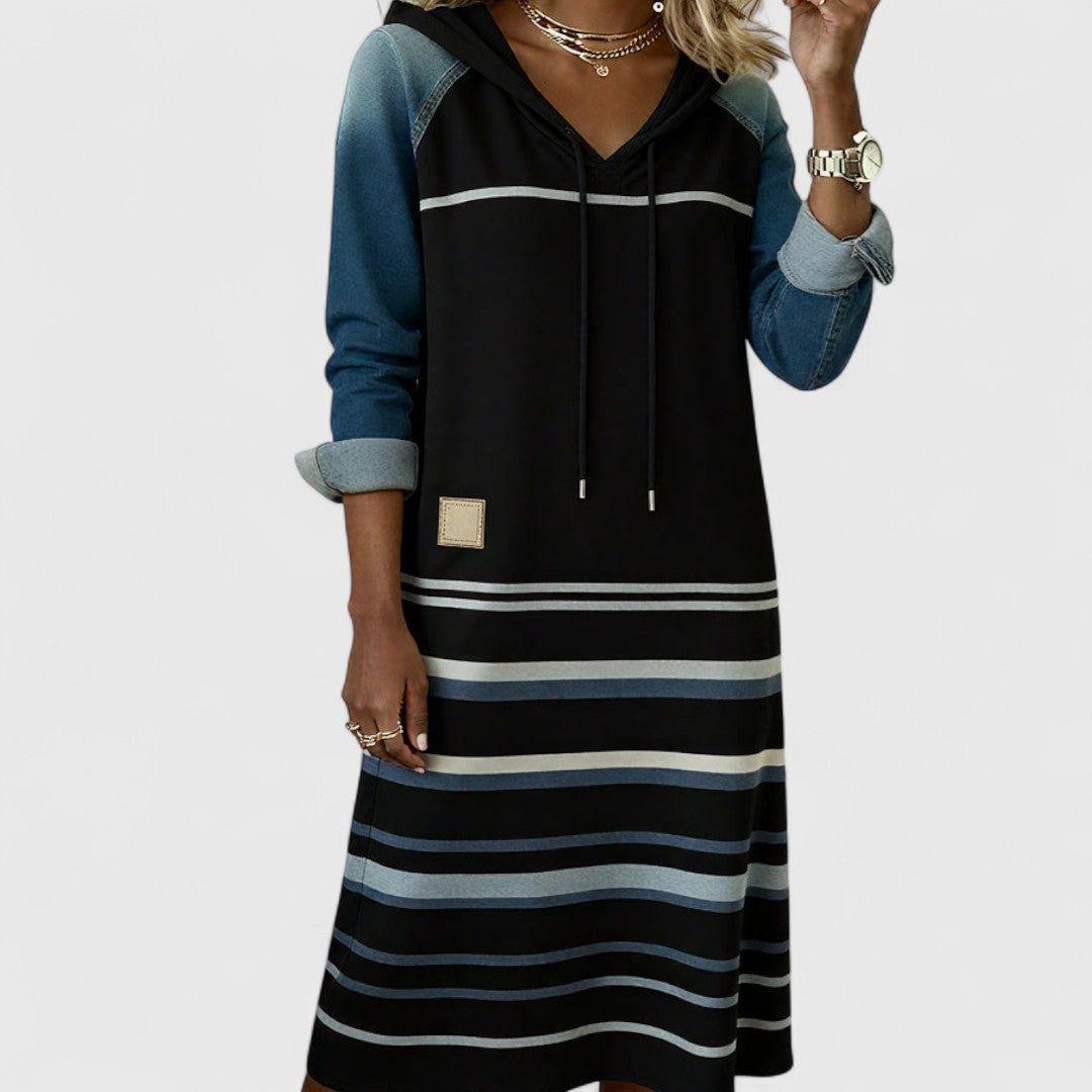 Lylia - Striped Hooded Dress