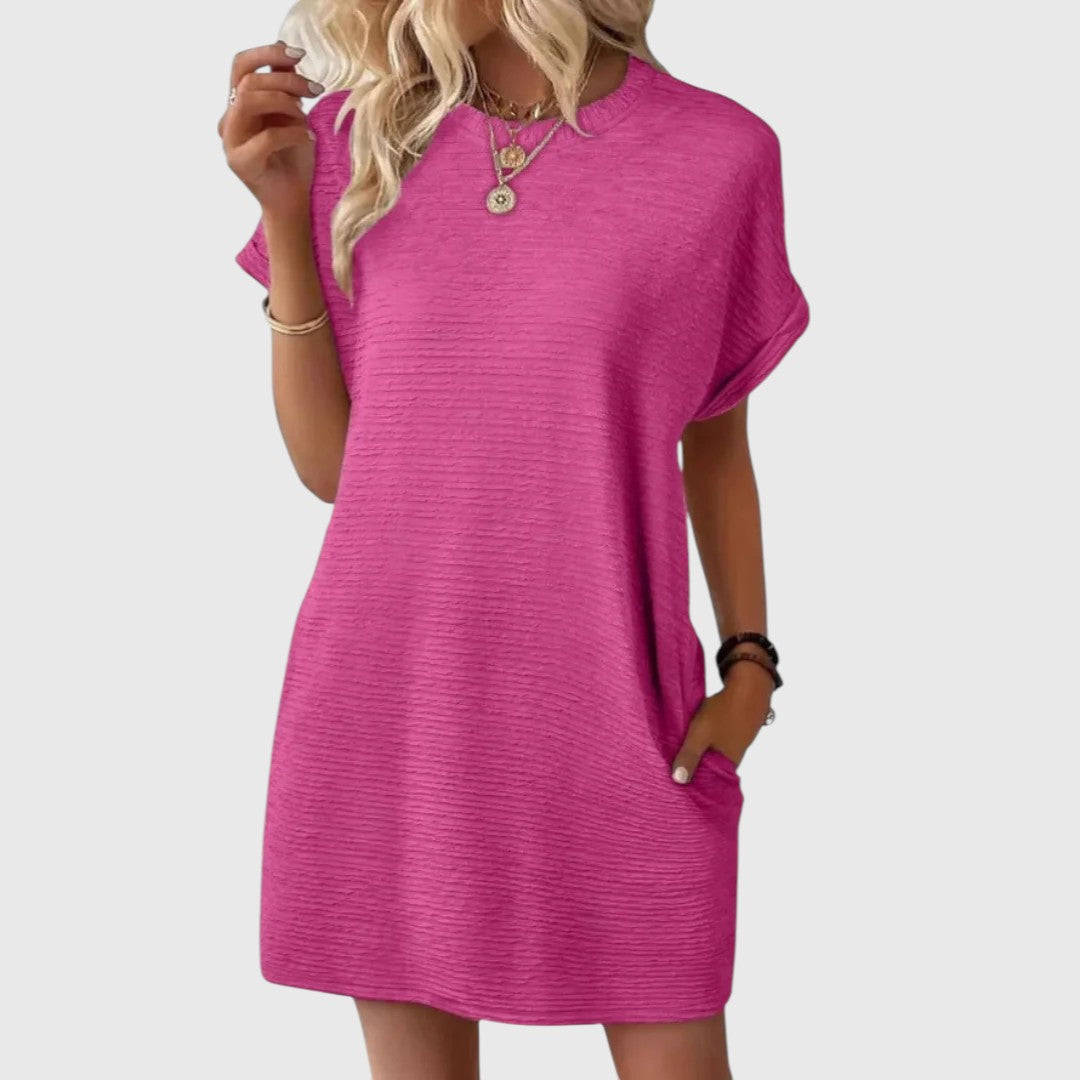Pauline – Casual Minimalist Round Neck Summer Dress