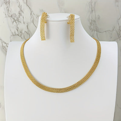 Refined Long Necklace, Bracelet & Earrings Set