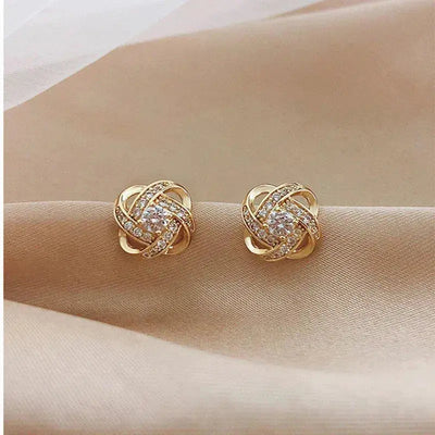 Floral Spiral Gold Earrings