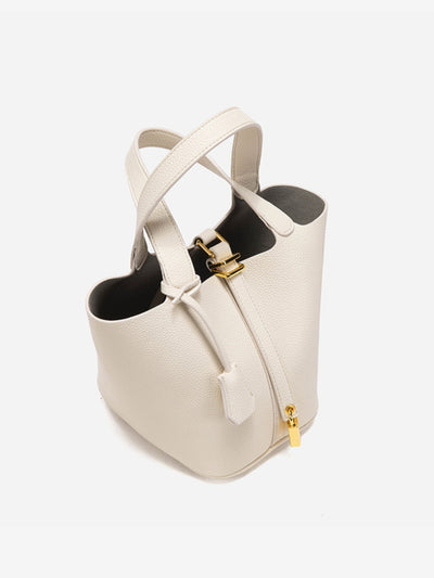 Glaiza | Sleek Gold-Lock Bucket Bag