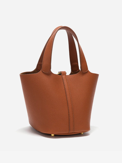 Glaiza | Sleek Gold-Lock Bucket Bag