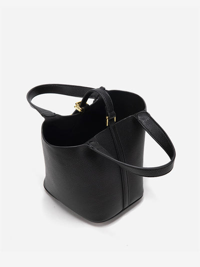 Glaiza | Sleek Gold-Lock Bucket Bag