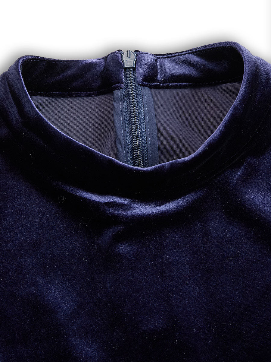 Sibella | Navy Long-Sleeve Midi Dress