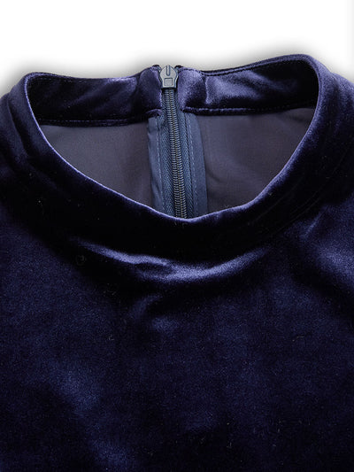 Sibella | Navy Long-Sleeve Midi Dress