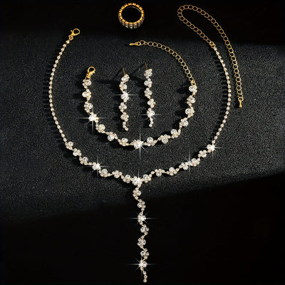 Valerine | High-End Sparkle Flower Jewelry Set