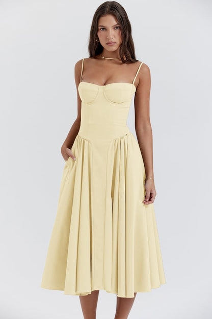 Joanne - Sophisticated sleeveless corset dress