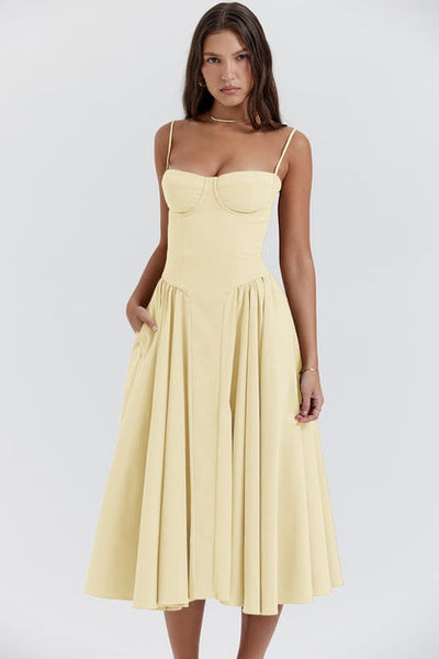 Joanne - Sophisticated sleeveless corset dress