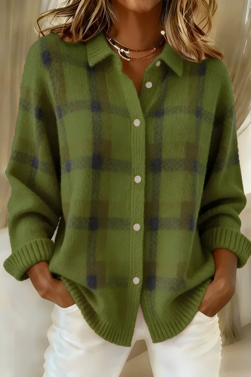 Tesa | Checked Knitted Cardigan