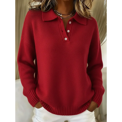 Lana | Soft Knit Polo Sweater