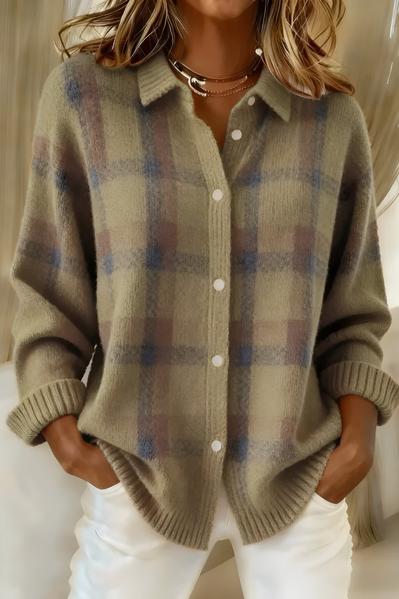 Tesa | Checked Knitted Cardigan