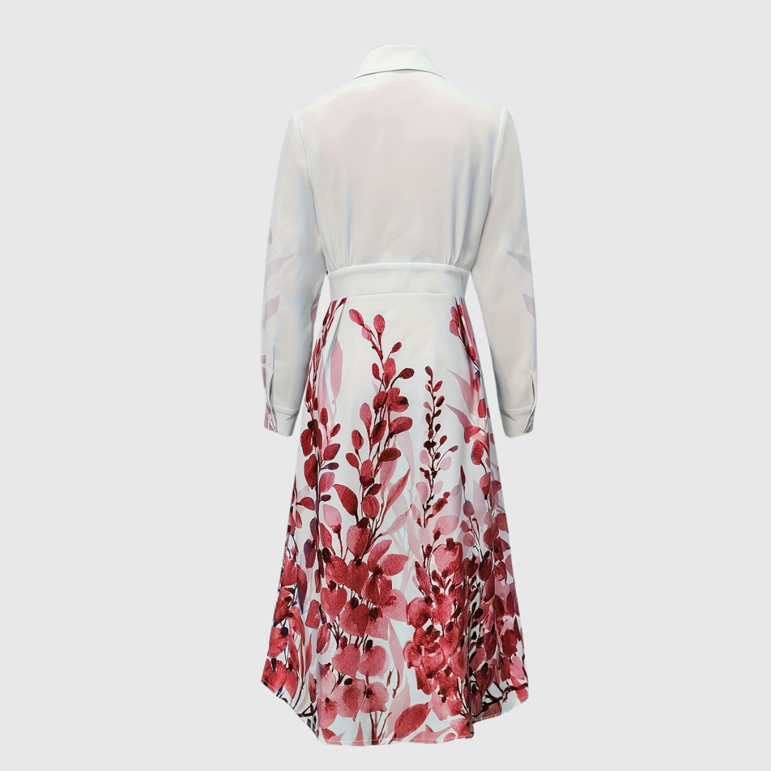 Maleanor | Garden‑Print Long Sleeve Maxi Dress