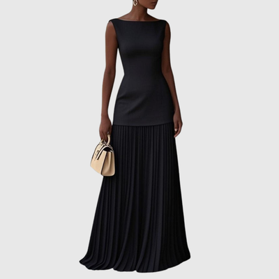 Rowina | Sleeveless Dress With Flowing Pleats