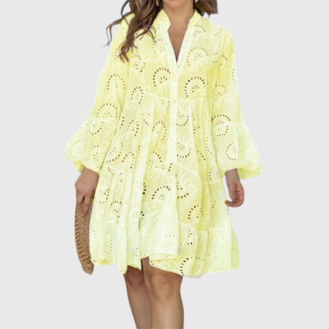 Milou – Embroidered Tiered Mini Dress