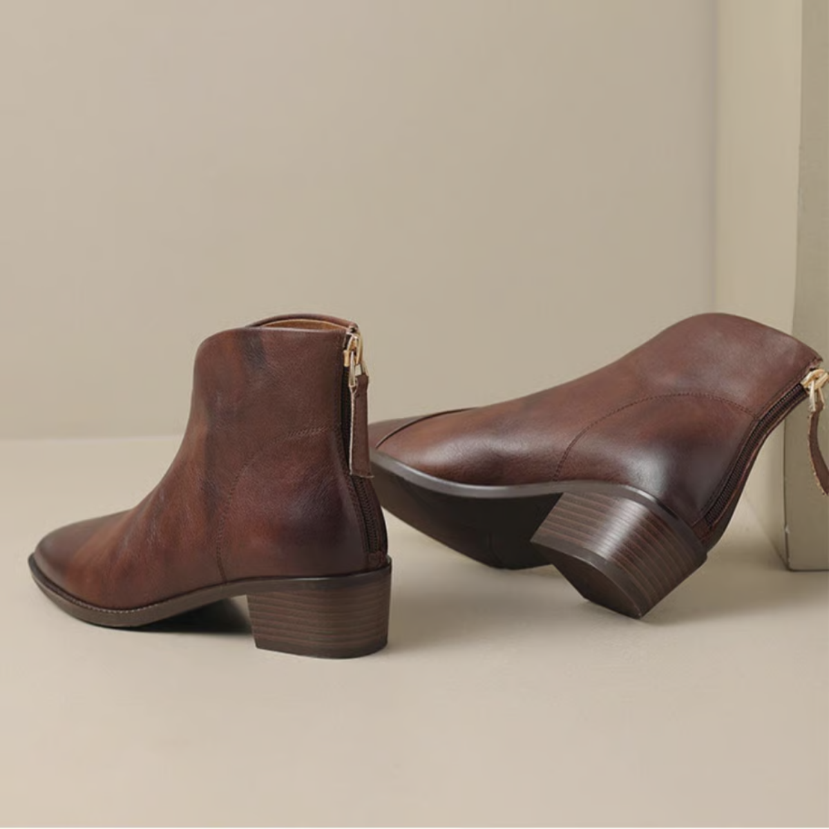 Lucille - Luxury ankle boots with a low heel