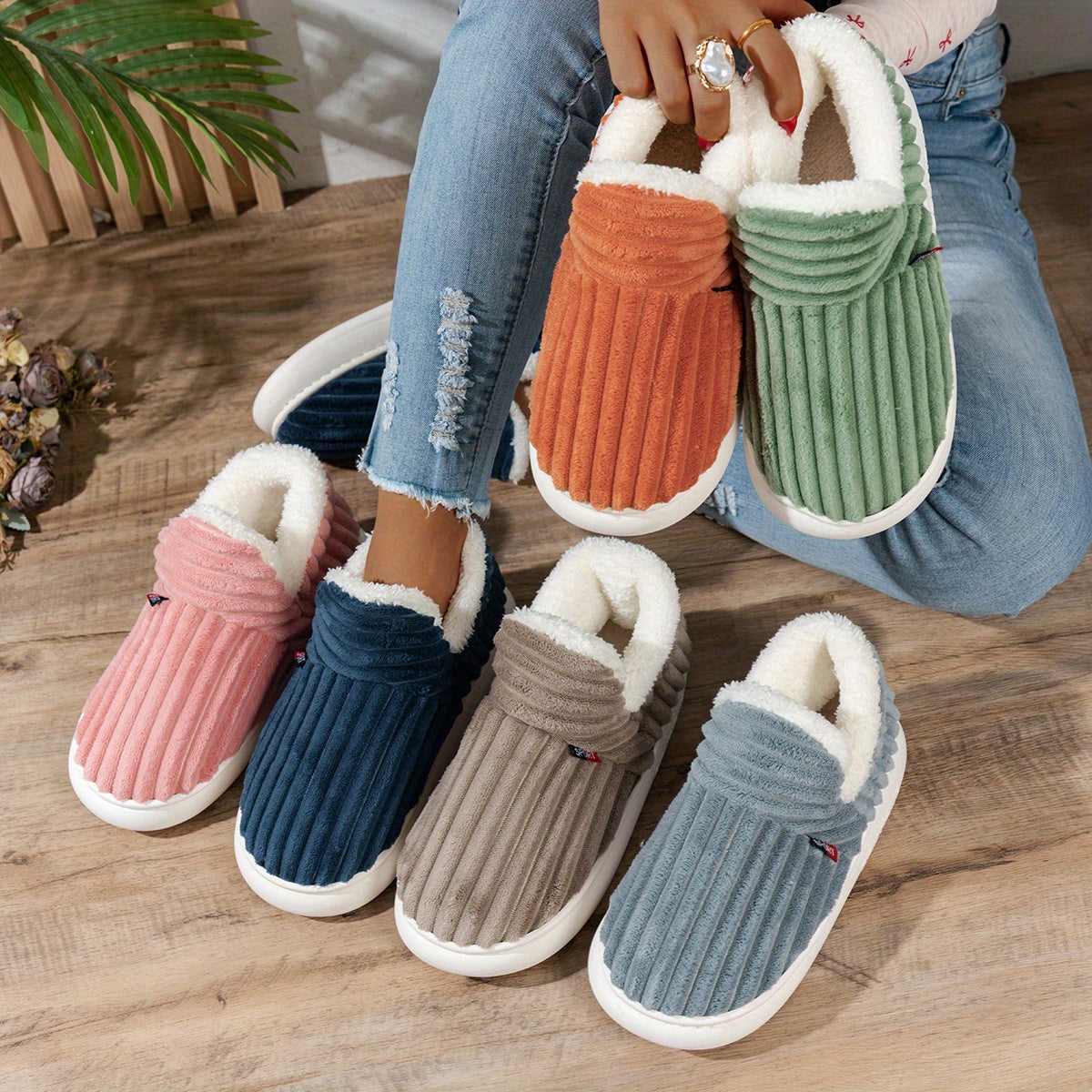 Olivia - CozyStep Plush House Slippers
