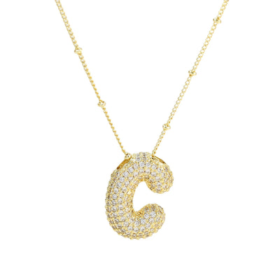 Savannah | Diamond Bubble Letter Necklace
