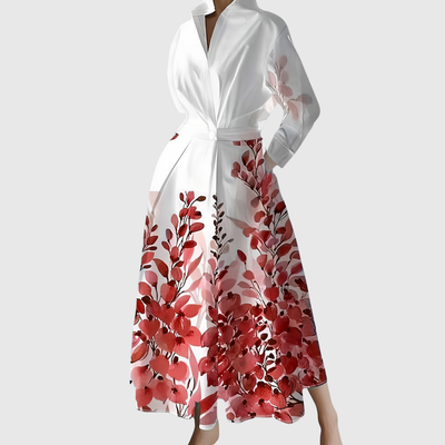 Maleanor | Garden‑Print Long Sleeve Maxi Dress