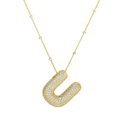 Savannah | Diamond Bubble Letter Necklace