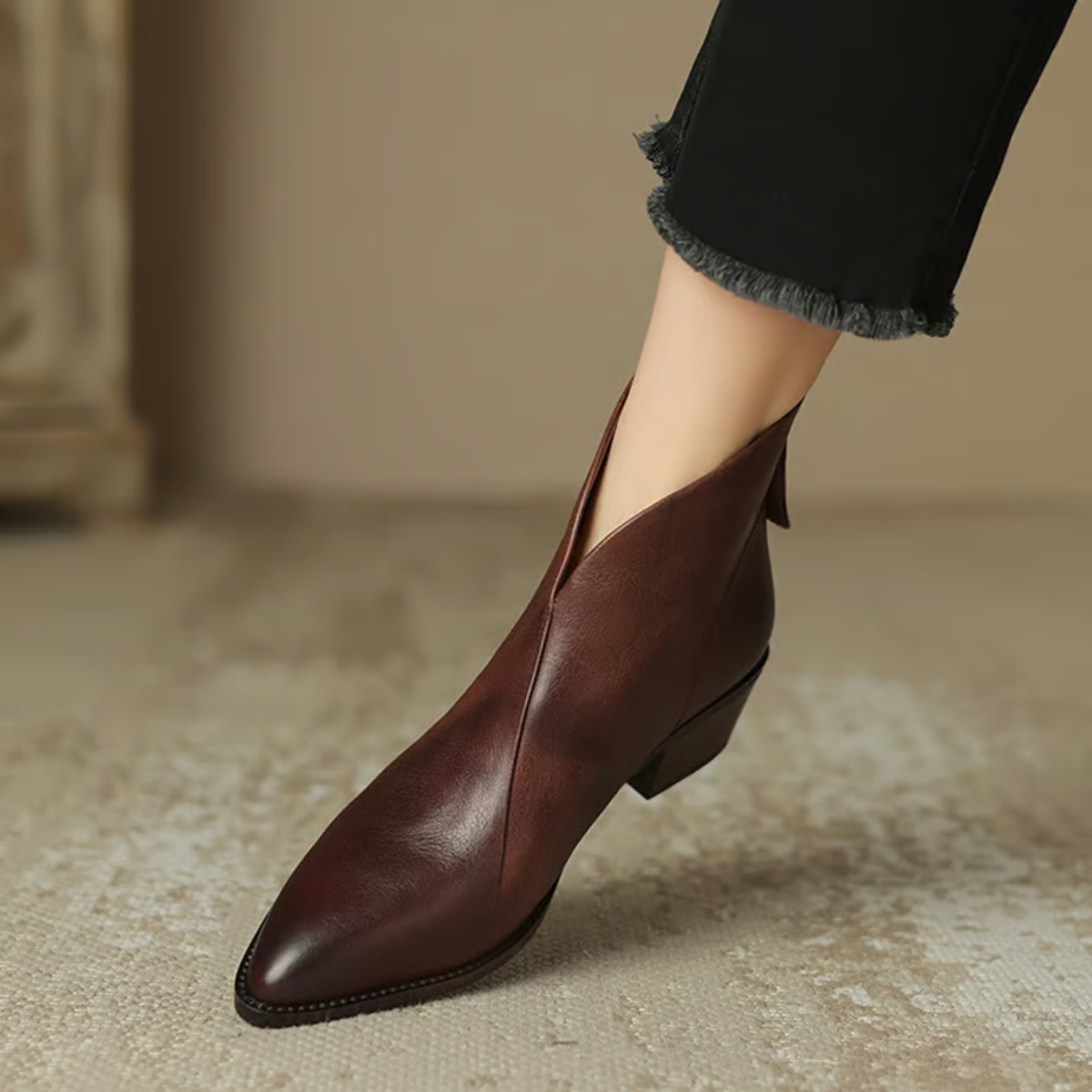 Lucille - Luxury ankle boots with a low heel