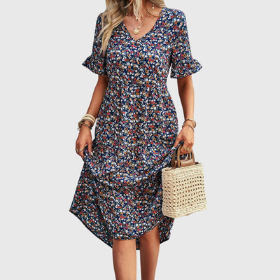 Carol - Summer floral midi dress