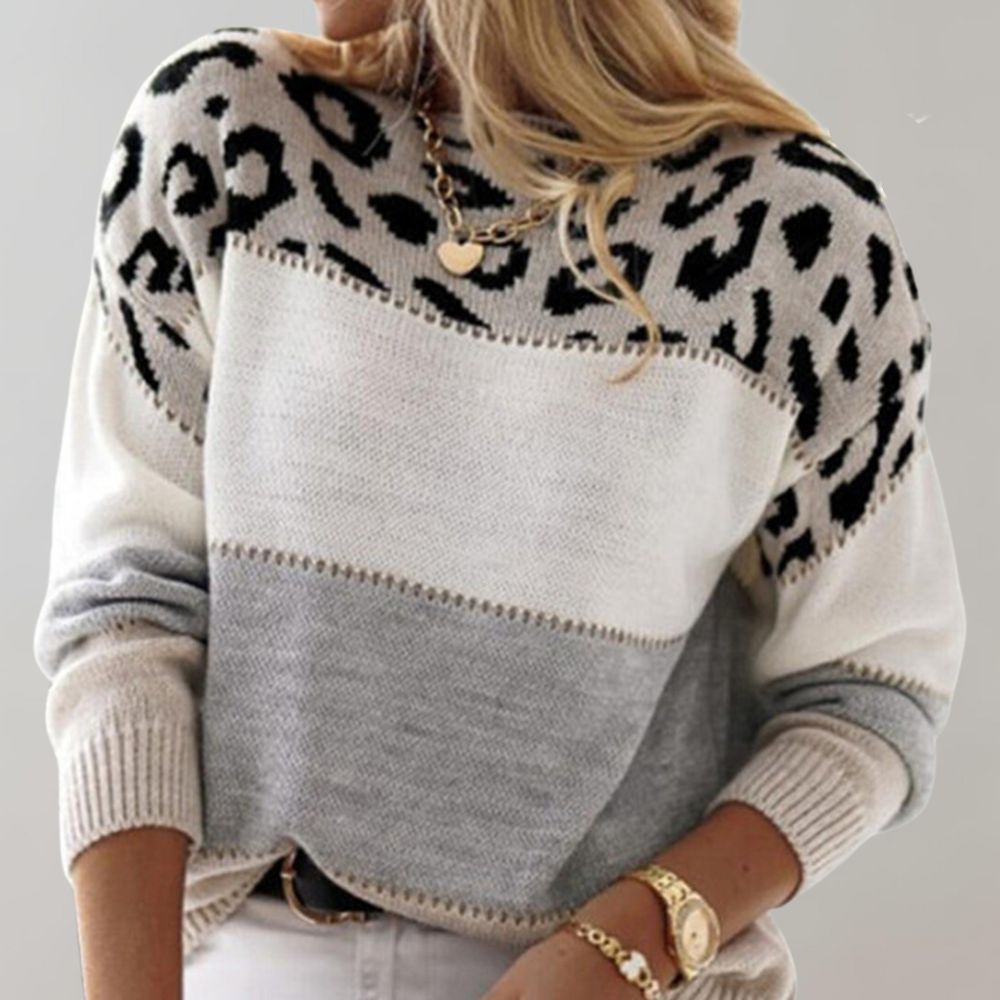 Kaley - Leopard Print Casual Sweater