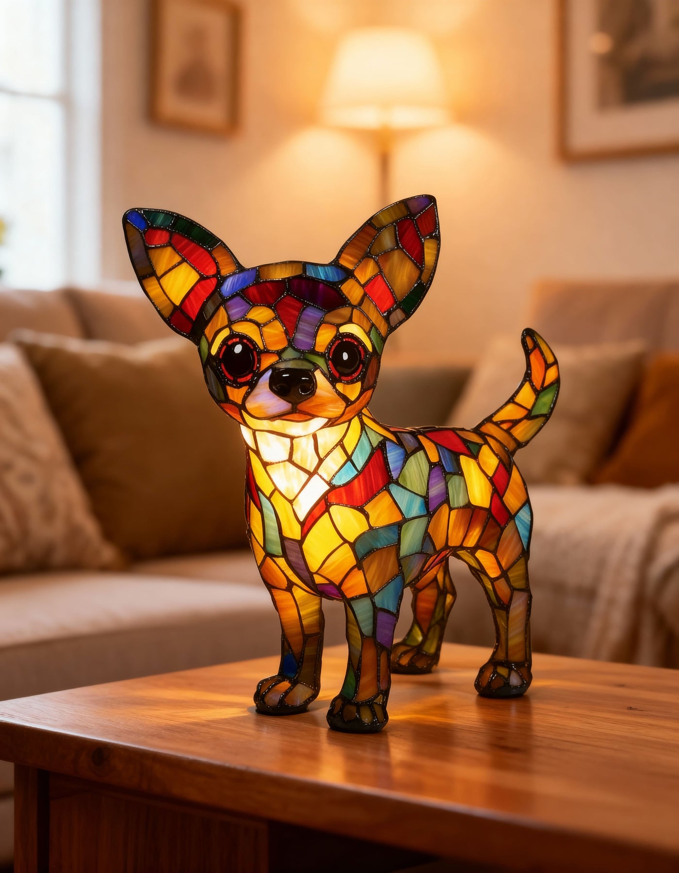 COLORPUP | VIBRANT STAINED DOG LAMP