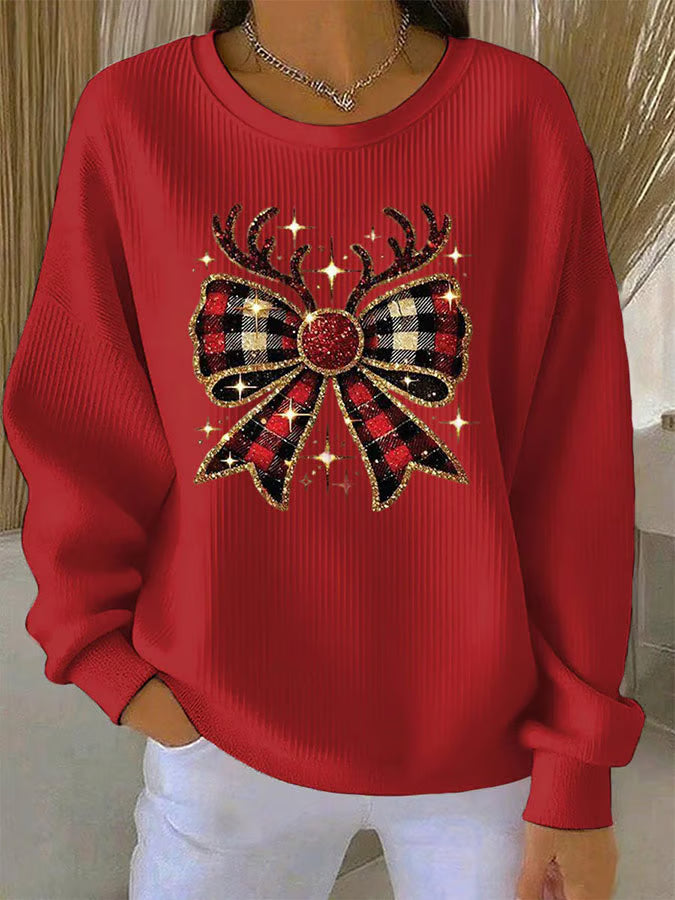 Elin | Christmas Sweater with Bow Pattern