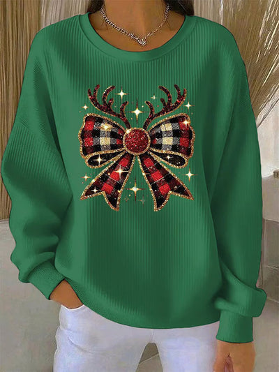 Elin | Christmas Sweater with Bow Pattern