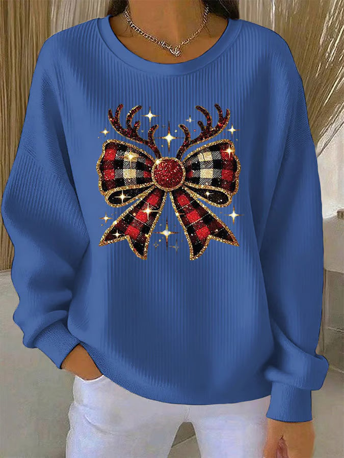 Elin | Christmas Sweater with Bow Pattern