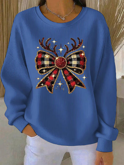 Elin | Christmas Sweater with Bow Pattern