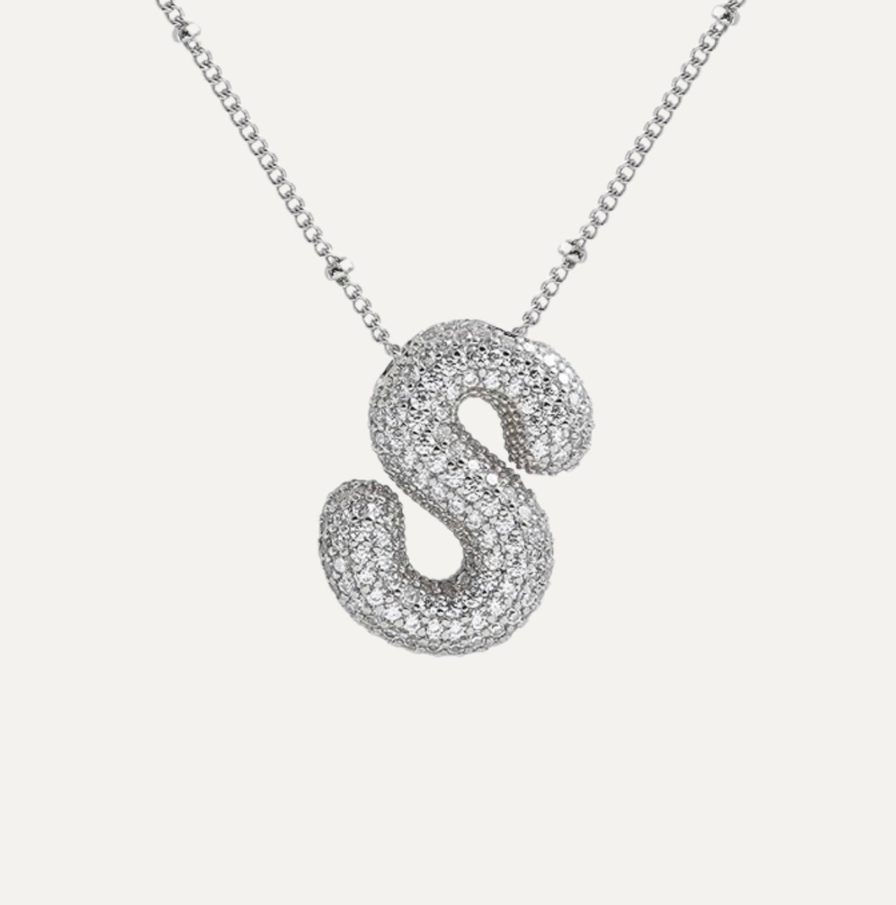 Savannah | Diamond Bubble Letter Necklace
