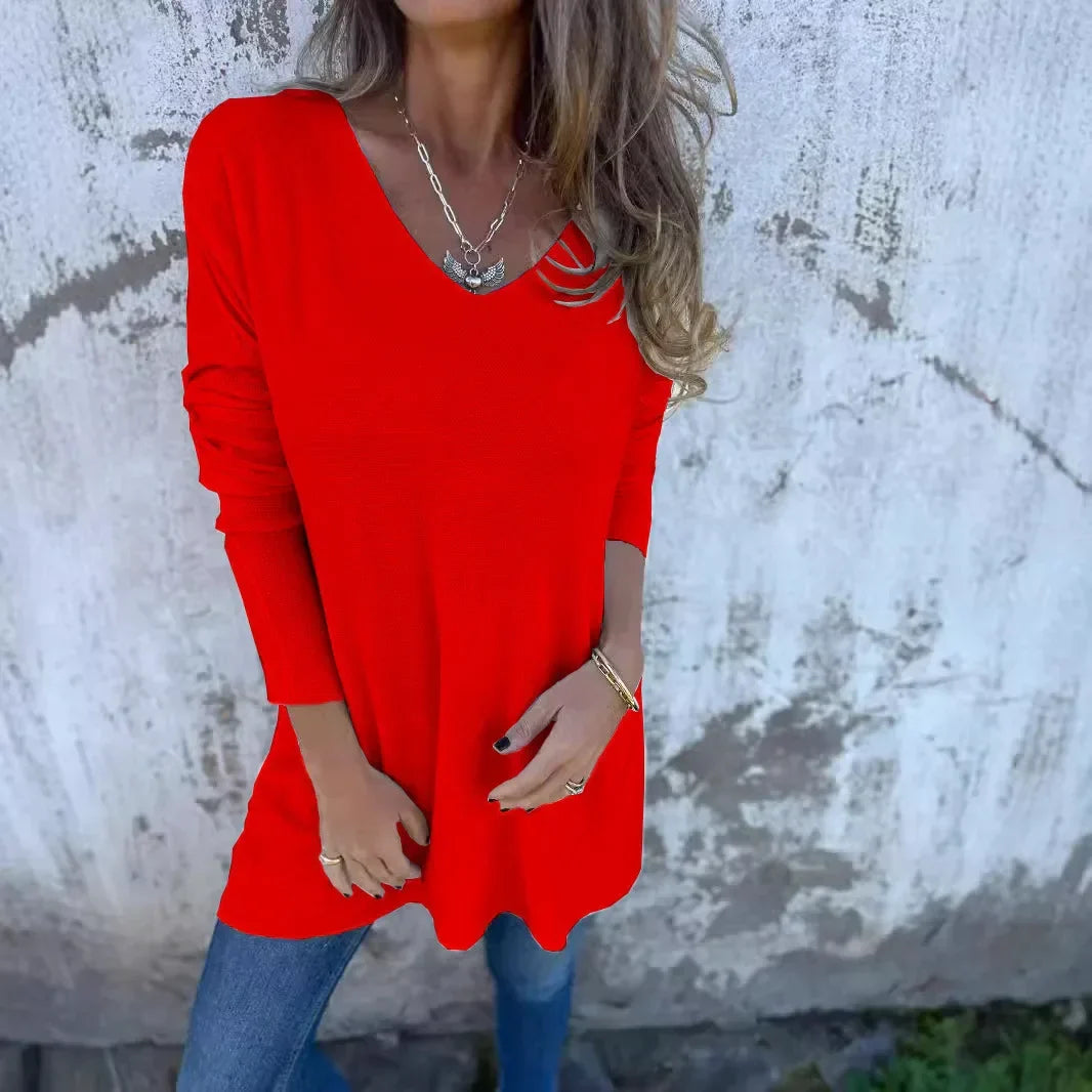 Sasha - Relaxed V-Neck Knit Tunic