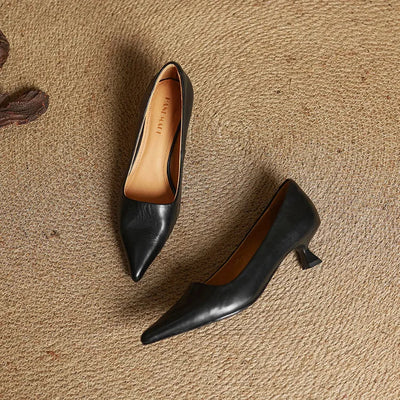 Sarah | Refined Pointed Toe Leather Pumps