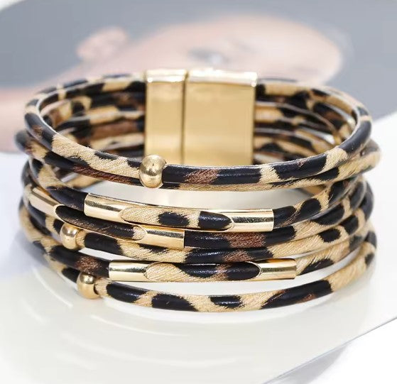 Layered Wrap Bracelet in Gold Tones