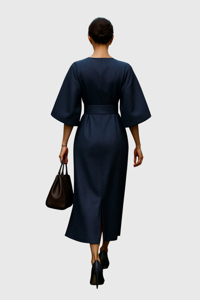 Claire - Elegant Wide-Sleeve Midi Dress