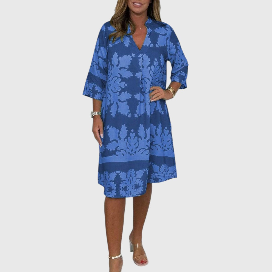 Ayse - Elegant Printed Midi Dress