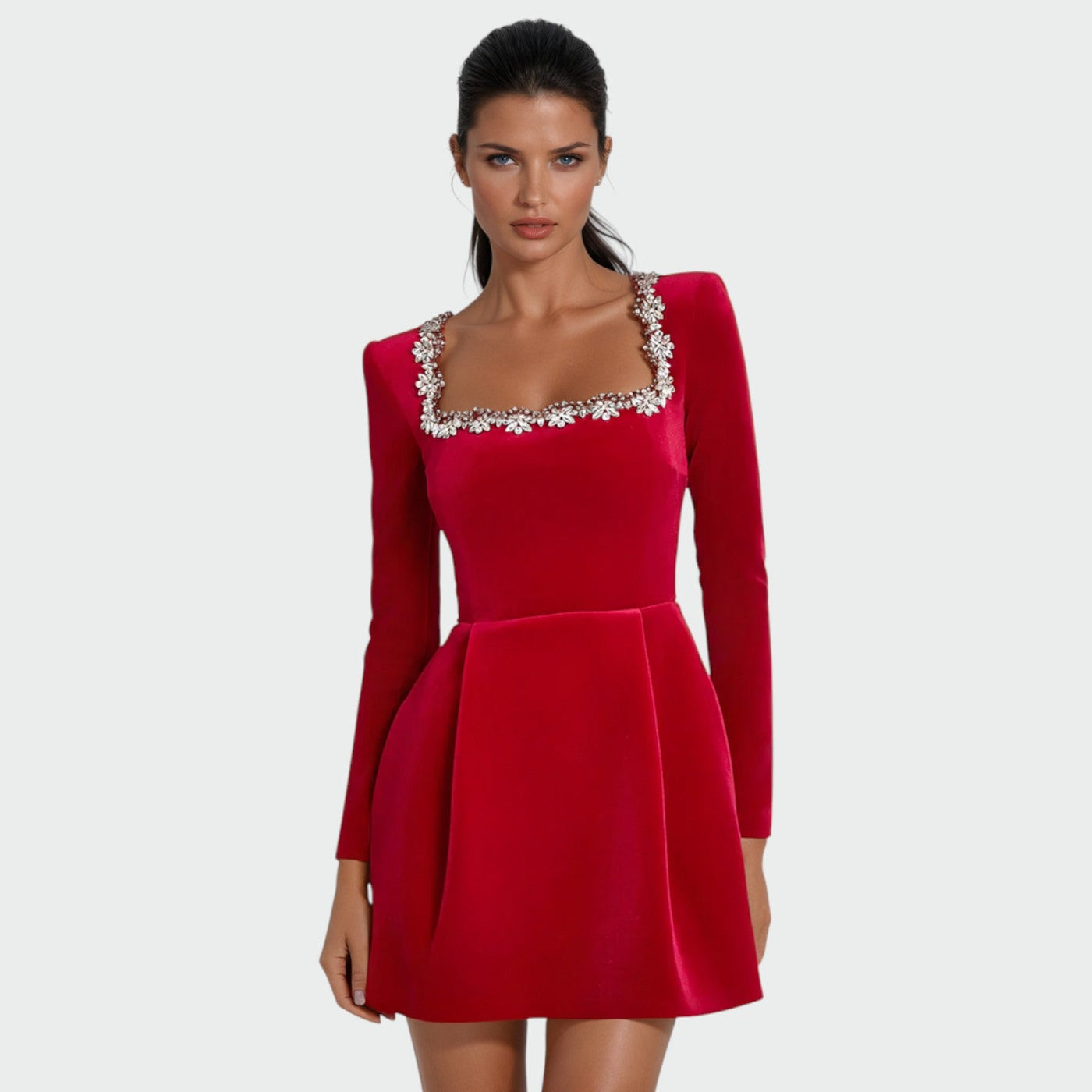 Ellie | Embellished Velvet Midi Dress